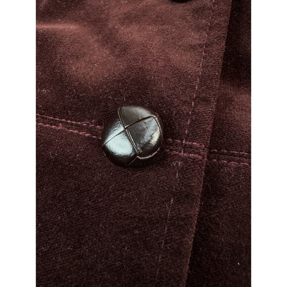 Talbots Womens Blazer Petite 6P Burgundy Velvet Peplum Classic Preppy Academia - Picture 8 of 13